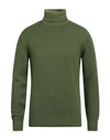 Filippo De Laurentiis Man Turtleneck Military Green Size 40 Merino Wool, Silk, Cashmere