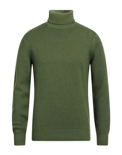 Filippo De Laurentiis Man Turtleneck Military Green Size 40 Merino Wool, Silk, Cashmere