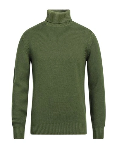 Filippo De Laurentiis Man Turtleneck Military Green Size 40 Merino Wool, Silk, Cashmere In Green