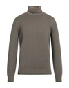 Filippo De Laurentiis Man Turtleneck Khaki Size 40 Merino Wool, Silk, Cashmere In Beige