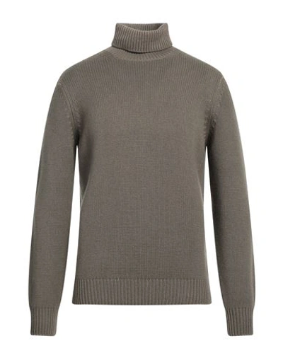 Filippo De Laurentiis Man Turtleneck Khaki Size 40 Merino Wool, Silk, Cashmere In Beige