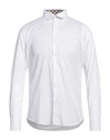 AQUASCUTUM AQUASCUTUM MAN SHIRT WHITE SIZE 17 COTTON, ELASTANE