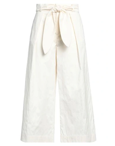 Alpha Studio Woman Pants Ivory Size 10 Cotton, Polyamide In White