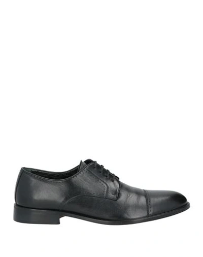 Paolo Da Ponte Man Lace-up Shoes Black Size 9.5 Leather