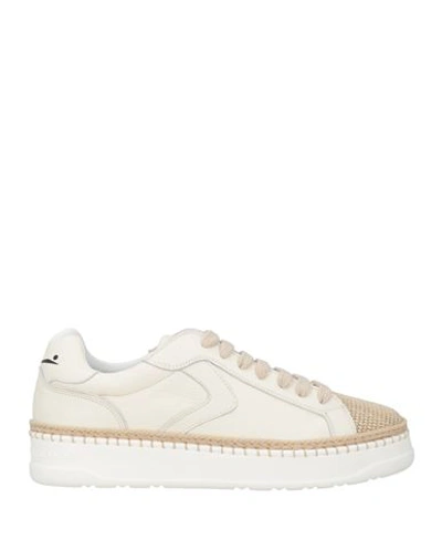 Voile Blanche Man Sneakers Off White Size 10 Calfskin, Jute