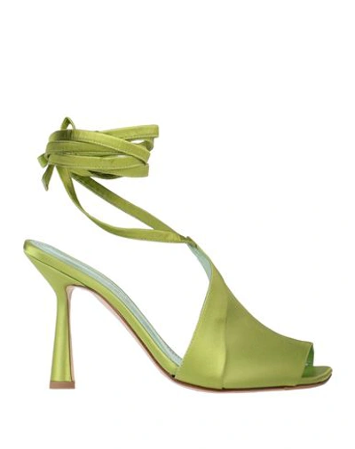 Aldo Castagna Woman Sandals Acid Green Size 9 Textile Fibers