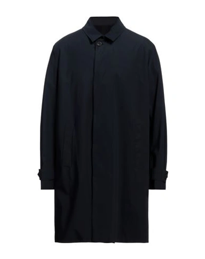 Harris Wharf London Man Overcoat Midnight Blue Size 44 Polyester, Cotton, Linen, Polyamide