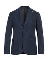 L.b.m 1911 L. B.m. 1911 Man Blazer Midnight Blue Size 38 Cotton, Ramie In Blue