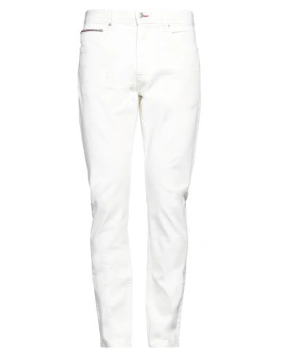 Tommy Hilfiger Man Pants Ivory Size 33w-32l Cotton, Elastomultiester, Elastane In White