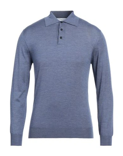 Cruciani Man Sweater Slate Blue Size 36 Cashmere, Silk