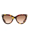 Victoria Beckham Cat Eye Vb621s Sunglasses Woman Sunglasses Red Size 53 Acetate, Me In Brown