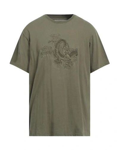Maharishi Man T-shirt Military Green Size Xl Organic Cotton