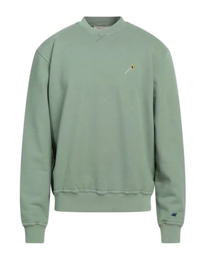 Nick Fouquet Man Sweatshirt Sage Green Size M Cotton, Elastane