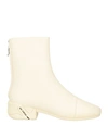 RAF SIMONS RAF SIMONS WOMAN ANKLE BOOTS CREAM SIZE 8 LEATHER