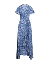Poupette St Barth Woman Midi Dress Navy Blue Size L Rayon In Navy Blue
