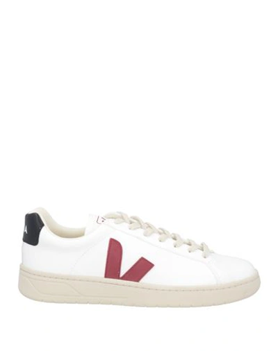 Veja V12 Marsala Nautico Leather Trainers In White,red,navy