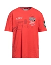 Aeronautica Militare Man T-shirt Tomato Red Size Xxl Cotton In Tomato Red