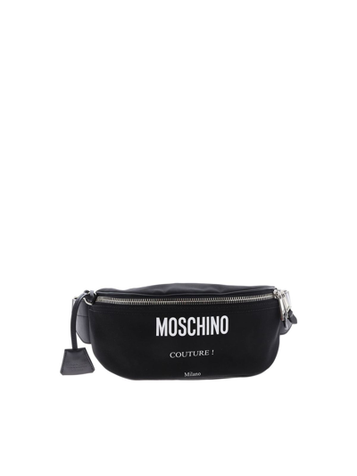Moschino Fabric And Leather Waistbag In Negro