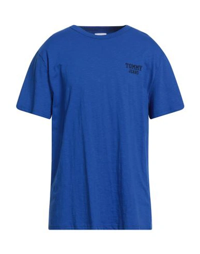 Tommy Jeans Man T-shirt Blue Size Xl Cotton
