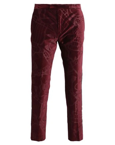 Tommy Hilfiger Man Pants Burgundy Size 34 Cotton, Elastane In Red