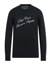 Lardini Man Sweater Midnight Blue Size M Cotton, Cashmere