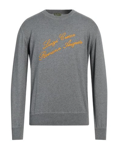 Lardini Man Sweater Grey Size M Cotton, Cashmere