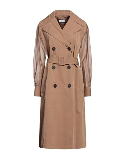 Peserico Woman Overcoat & Trench Coat Brown Size 8 Cotton, Polyamide