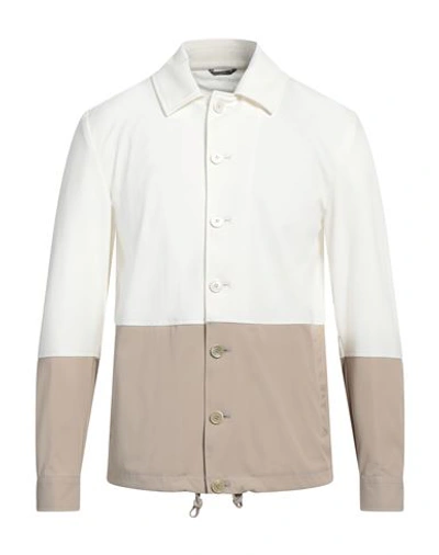 Grey Daniele Alessandrini Man Jacket Cream Size 40 Cotton, Polyamide, Elastane, Nylon In White