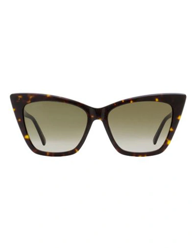 Jimmy Choo Cat Eye Lucine Sunglasses Woman Sunglasses Brown Size 55 Acetate