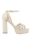 THE SELLER THE SELLER WOMAN SANDALS IVORY SIZE 10 LEATHER