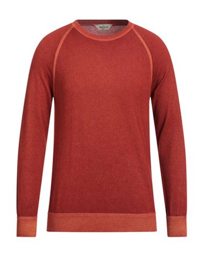 Gran Sasso Man Sweater Rust Size 40 Cashmere In Red