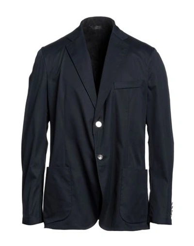 Brioni Man Blazer Midnight Blue Size Xl Cotton, Elastane