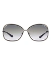 Tom Ford Carla Tf157 Sunglasses Woman Sunglasses Black Size 66 Metal, Plastic