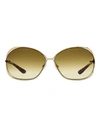 Tom Ford Carla Tf157 Sunglasses Woman Sunglasses Brown Size 66 Metal, Plastic