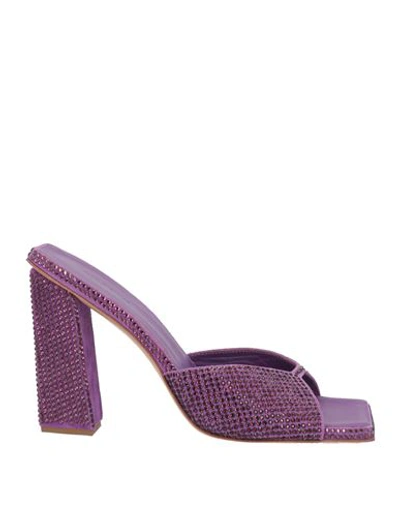 Gia Rhw Gia / Rhw Woman Sandals Light Purple Size 8 Leather In Purple