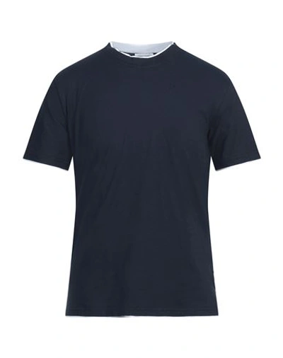 Paolo Pecora Man T-shirt Midnight Blue Size Xxl Cotton