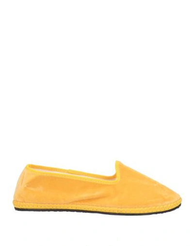 Le Papù Woman Loafers Yellow Size 6 Textile Fibers
