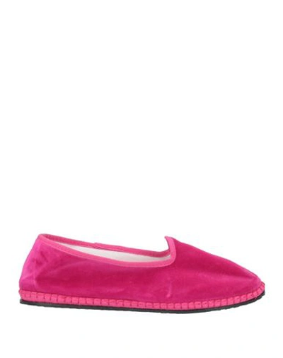 Le Papù Woman Loafers Fuchsia Size 11 Textile Fibers In Pink
