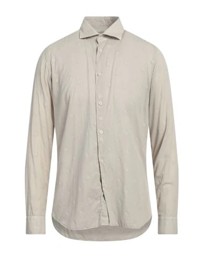 Mastricamiciai Man Shirt Beige Size 16 Cotton, Elastane