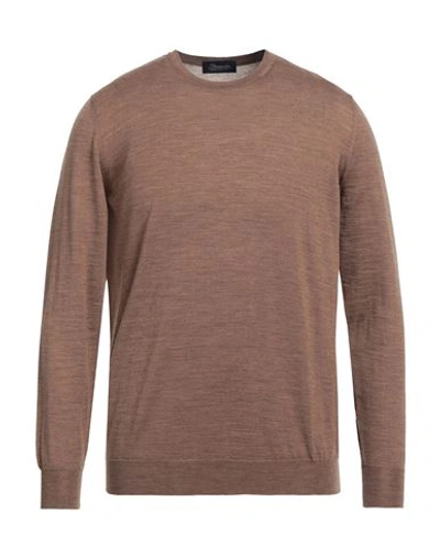 Drumohr Man Sweater Brown Size 40 Merino Wool