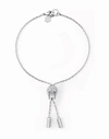 Philipp Plein Sliding $kull Crystal Cable Chain Bracelet In Silver
