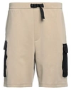 Armani Exchange Man Shorts & Bermuda Shorts Beige Size S Cotton, Polyester, Elastane