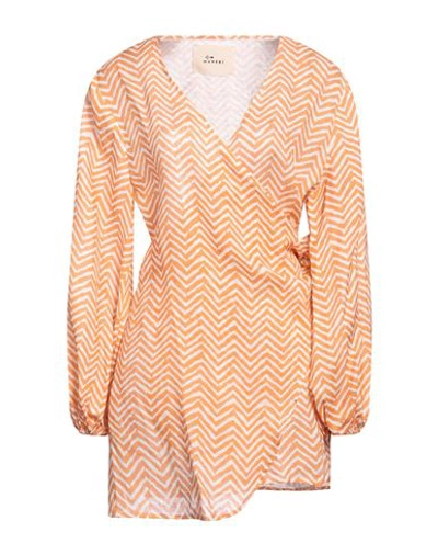 Manebi Manebí Woman Mini Dress Orange Size 8 Linen