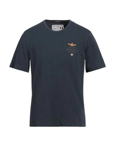 Aeronautica Militare Man T-shirt Midnight Blue Size Xxl Cotton