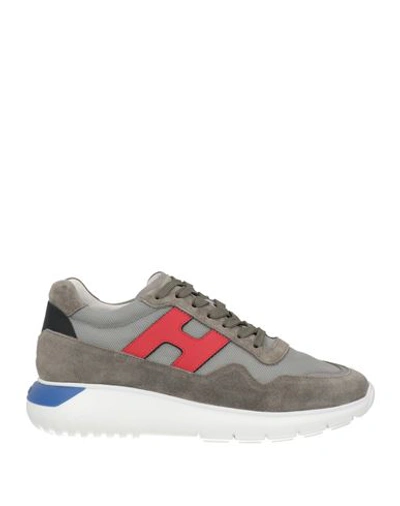 Hogan Man Sneakers Grey Size 11.5 Leather, Textile Fibers