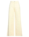 Jucca Woman Denim Pants Light Yellow Size 29 Cotton In Yellow