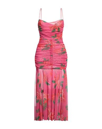 Pinko Woman Maxi Dress Fuchsia Size L Polyester, Elastane