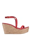 Pedro Garcia Pedro García Woman Espadrilles Red Size 8 Leather In Red