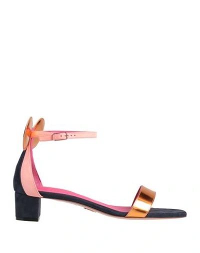 Oscar Tiye Woman Sandals Copper Size 8.5 Leather In Orange