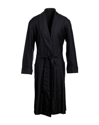 Brioni Man Dressing Gown Or Bathrobe Black Size L Silk